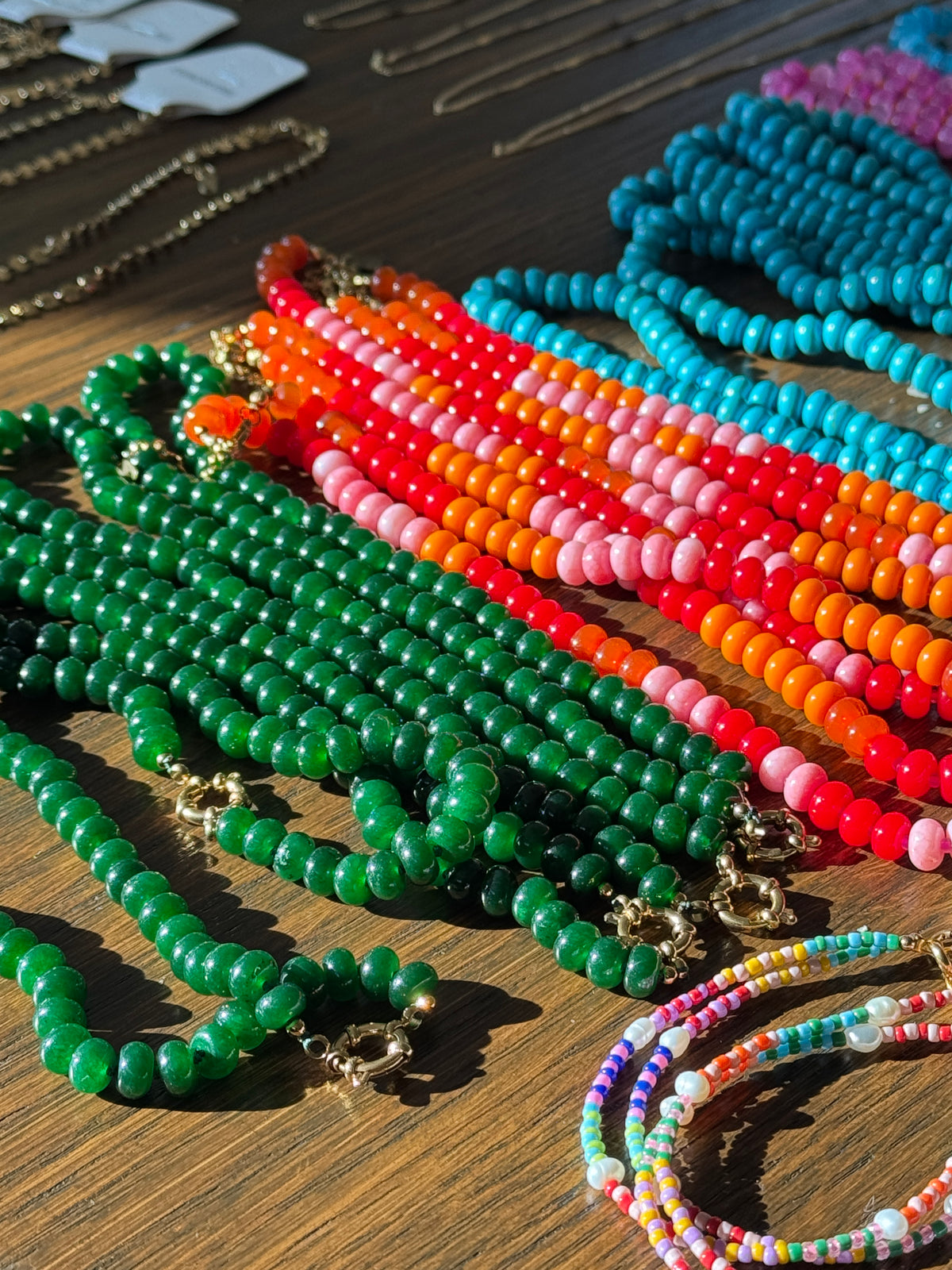 Dark Olive Beaded Necklace