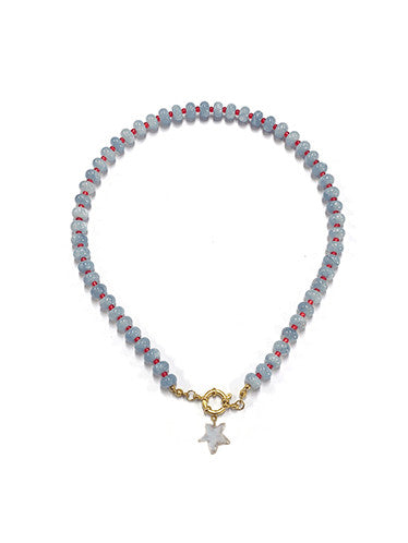 Denim Beaded Necklace