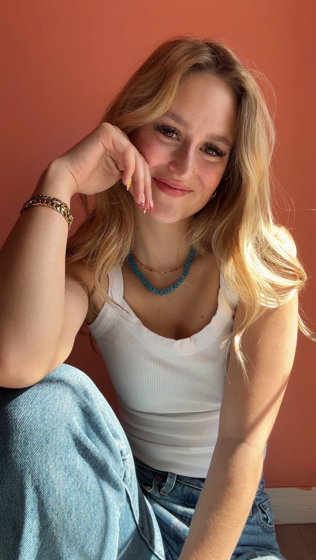 Blue Jean Baby Beaded Necklace