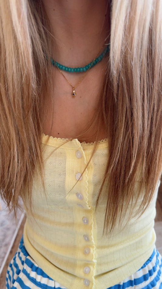 Aquamarine Beaded Necklace (restocked)