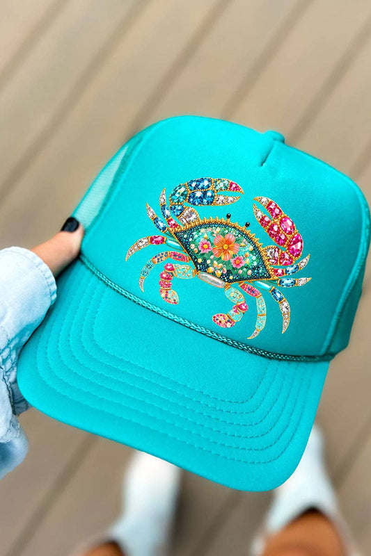 Seaside Sparkle Crab Otto Foam Front Trucker Hat