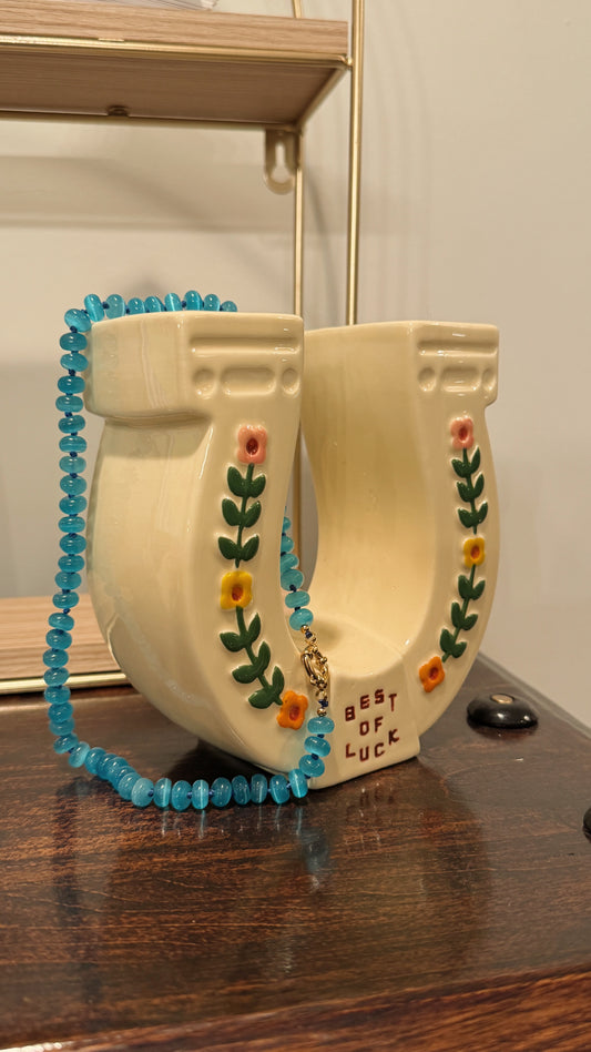 Blue Jean Baby Beaded Necklace