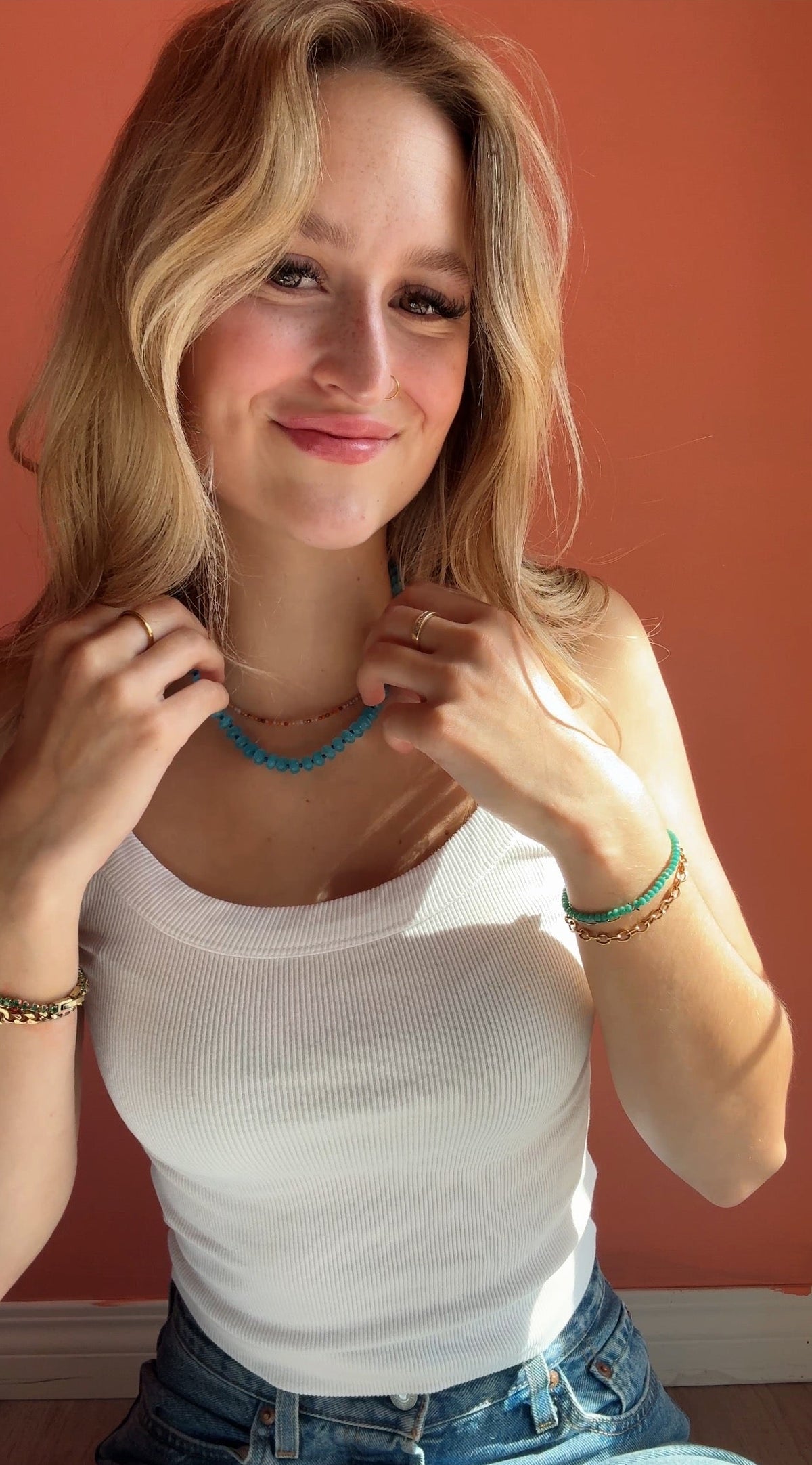 Blue Jean Baby Beaded Necklace