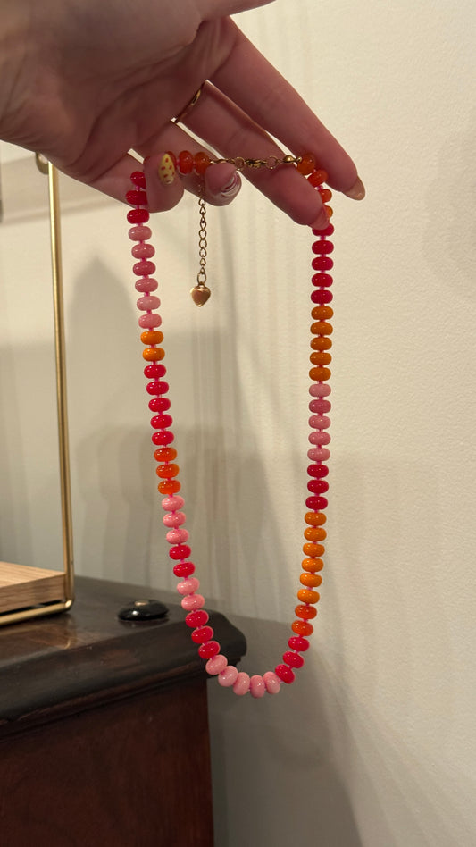 Pink Skies Beaded Necklace