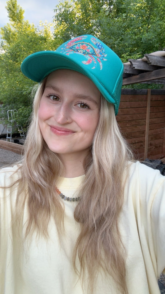 Seaside Sparkle Crab Otto Foam Front Trucker Hat